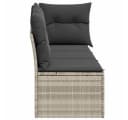 vidaXL Gartensofa 3-Sitzer Hellgrau Poly Rattan mit Kissen Bild 5