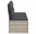 vidaXL Gartensofa 3-Sitzer Hellgrau Poly Rattan mit Kissen Bild 5