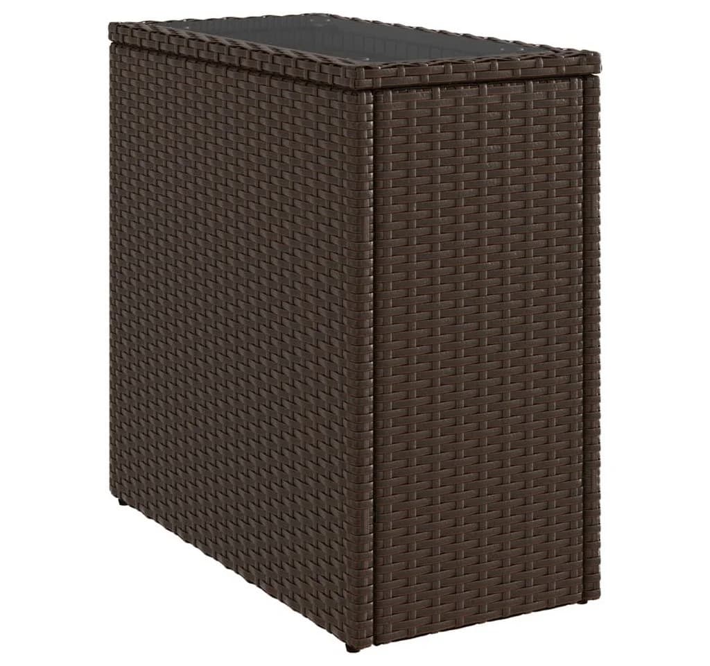vidaXL Gartentisch mit Glasplatte Braun PE-Rattan - Bild 2