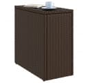 vidaXL Gartentisch mit Glasplatte Braun PE-Rattan Bild 4