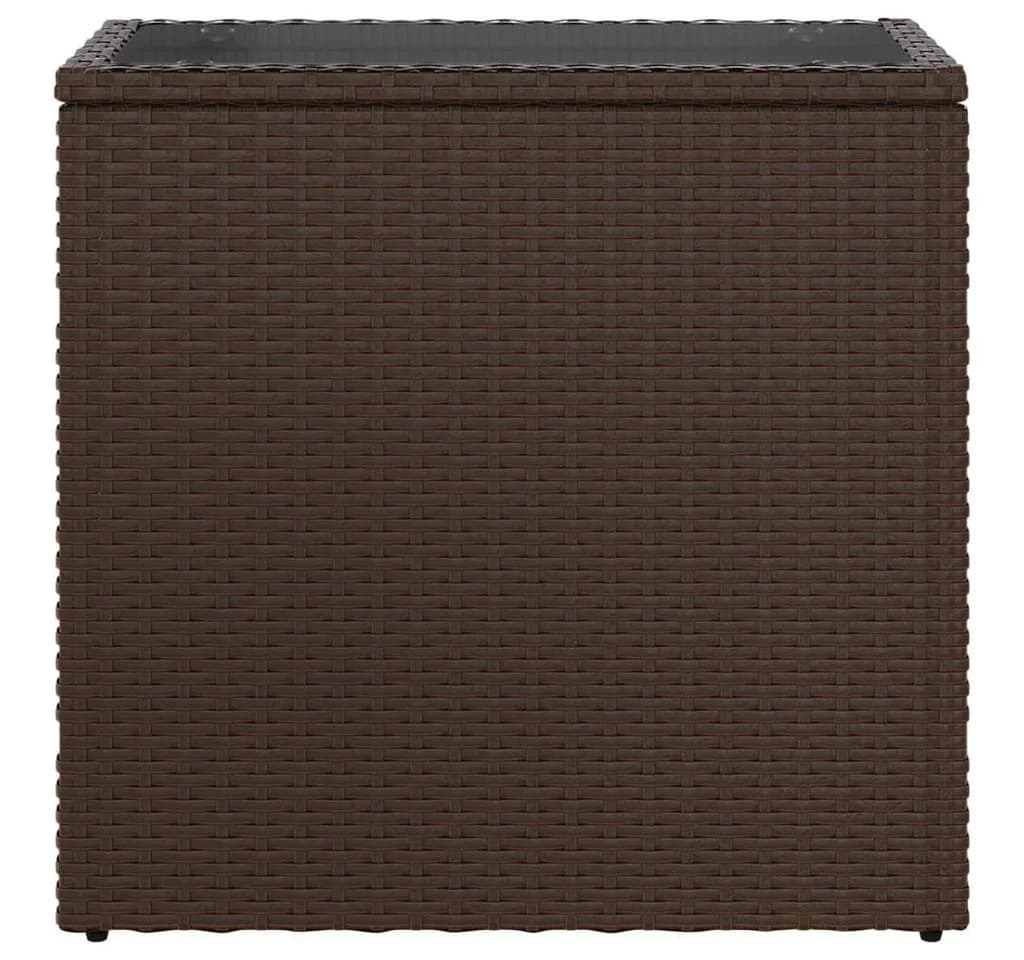 vidaXL Gartentisch mit Glasplatte Braun PE-Rattan - Bild 5
