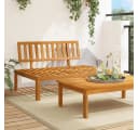 vidaXL Garten-Mittelsofa aus massivem Akazienholz, braun Bild 1