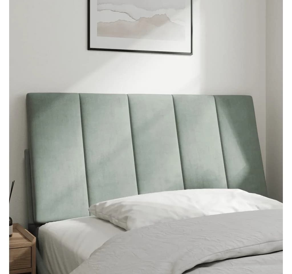 vidaXL Bett Kopfteilkissen Hanko Hellgrau Samt - Bild 3