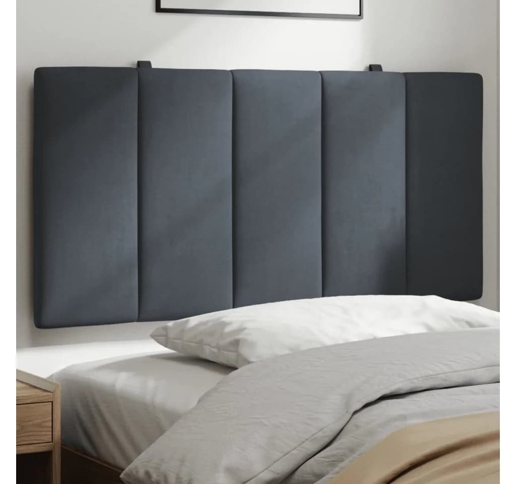 vidaXL Bett Kopfteilkissen Hanko Dunkelgrau Samt
