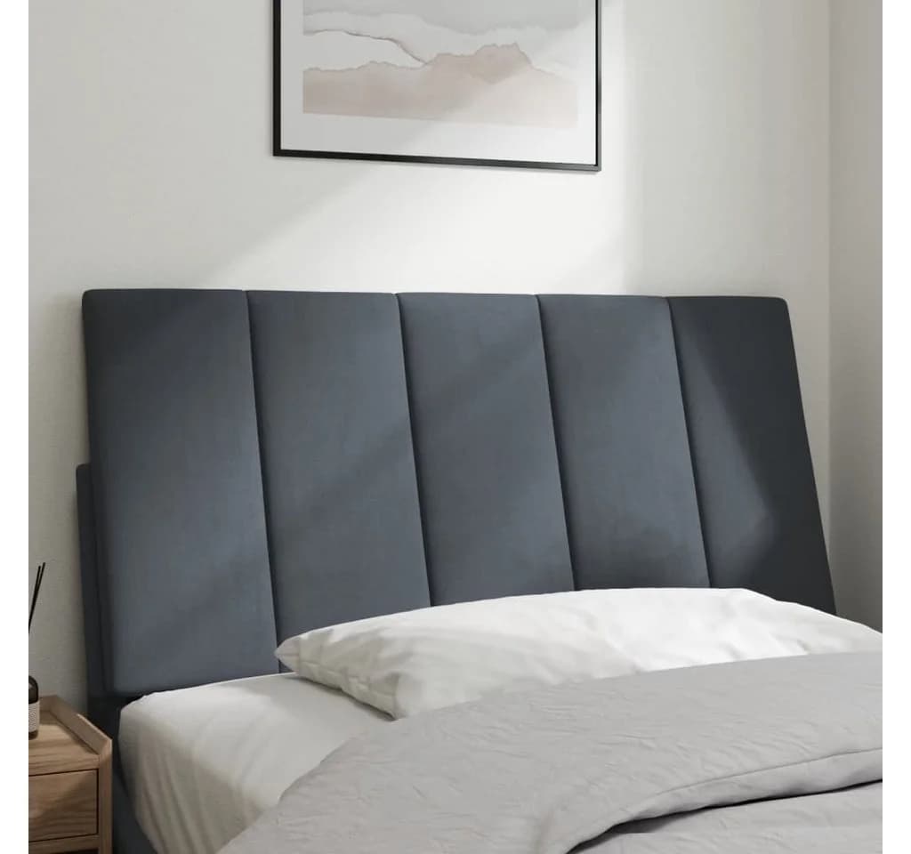 vidaXL Bett Kopfteilkissen Hanko Dunkelgrau Samt - Bild 3