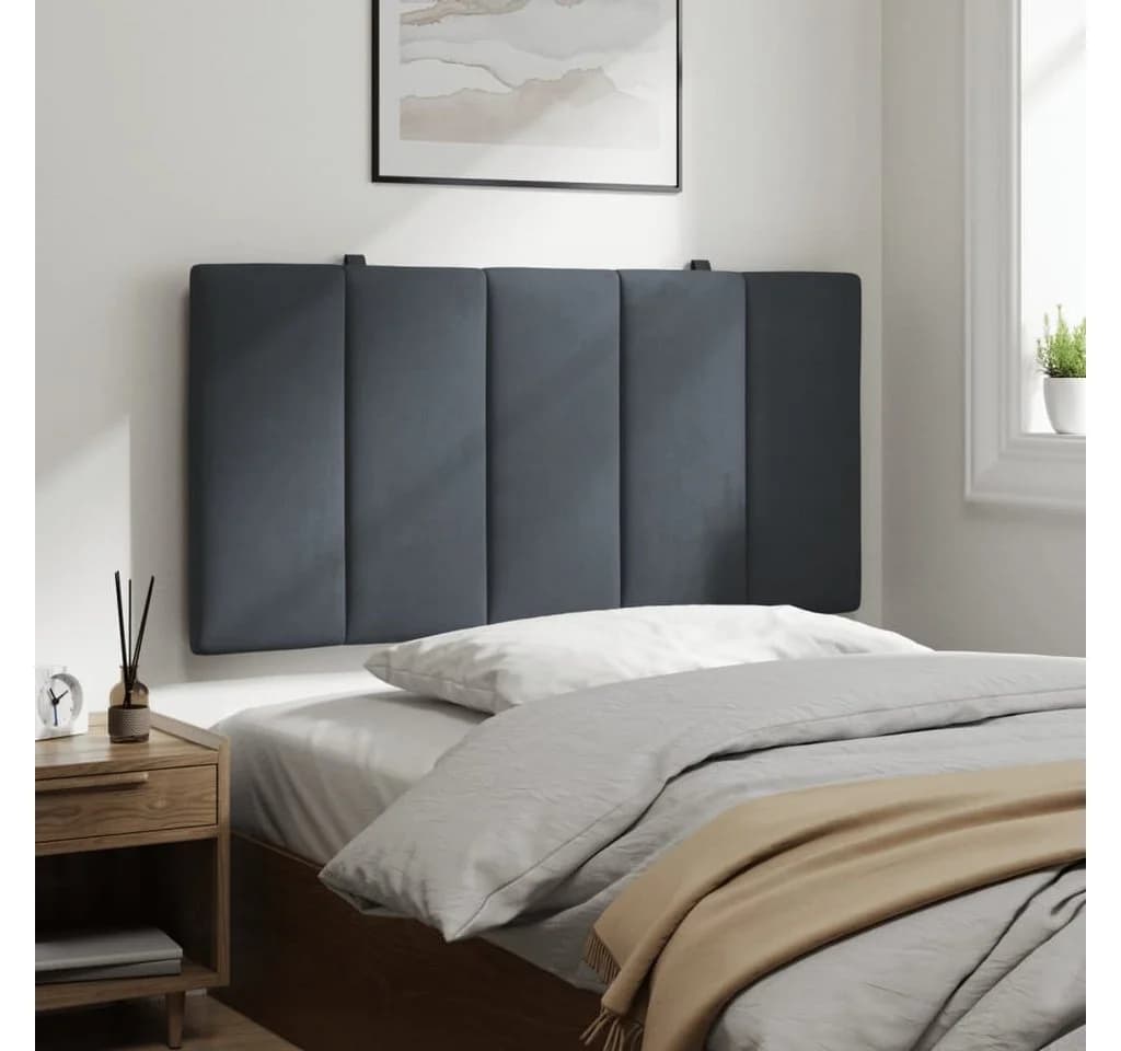 vidaXL Bett Kopfteilkissen Hanko Dunkelgrau Samt - Bild 4