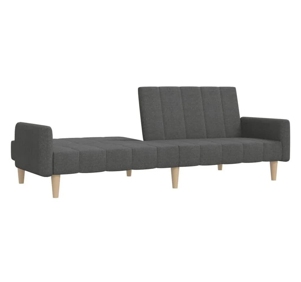 vidaXL Schlafsofa 2-Sitzer Dunkelgrau mit Holzrahmen - Bild 4