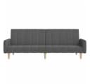 vidaXL Schlafsofa 2-Sitzer Dunkelgrau mit Holzrahmen Bild 5