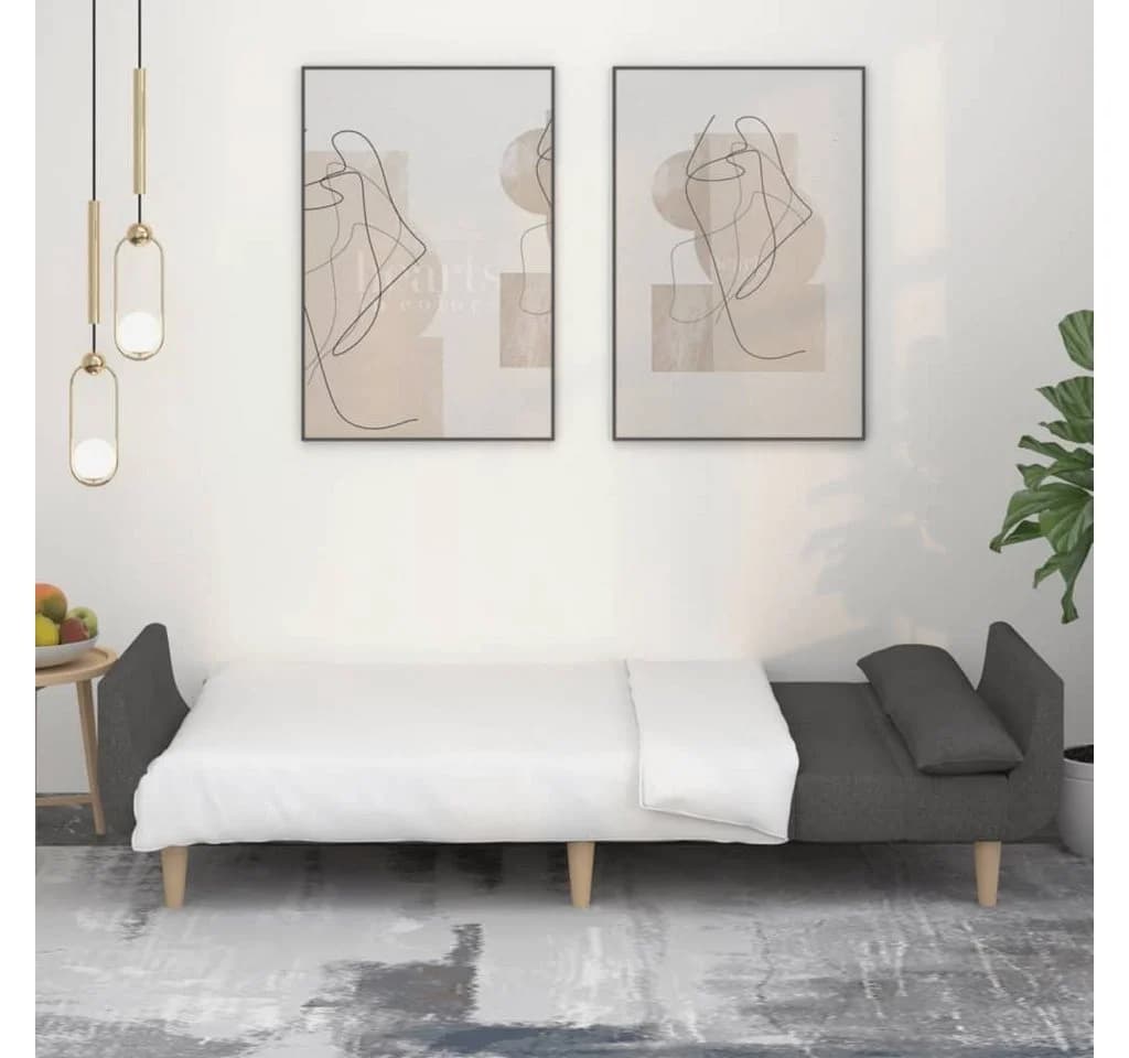 vidaXL Schlafsofa 2-Sitzer Dunkelgrau mit Kissen - Bild 3