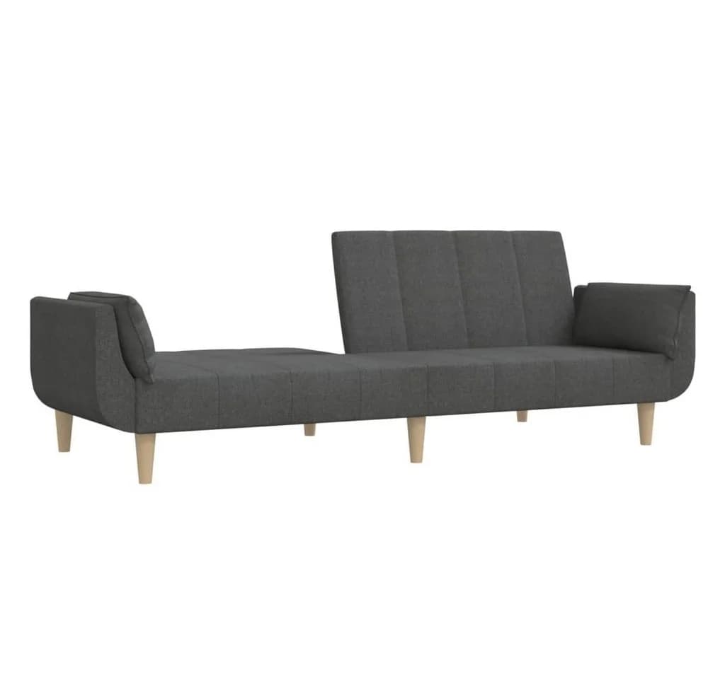vidaXL Schlafsofa 2-Sitzer Dunkelgrau mit Kissen - Bild 4