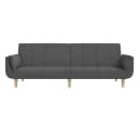 vidaXL Schlafsofa 2-Sitzer Dunkelgrau mit Kissen Bild 5