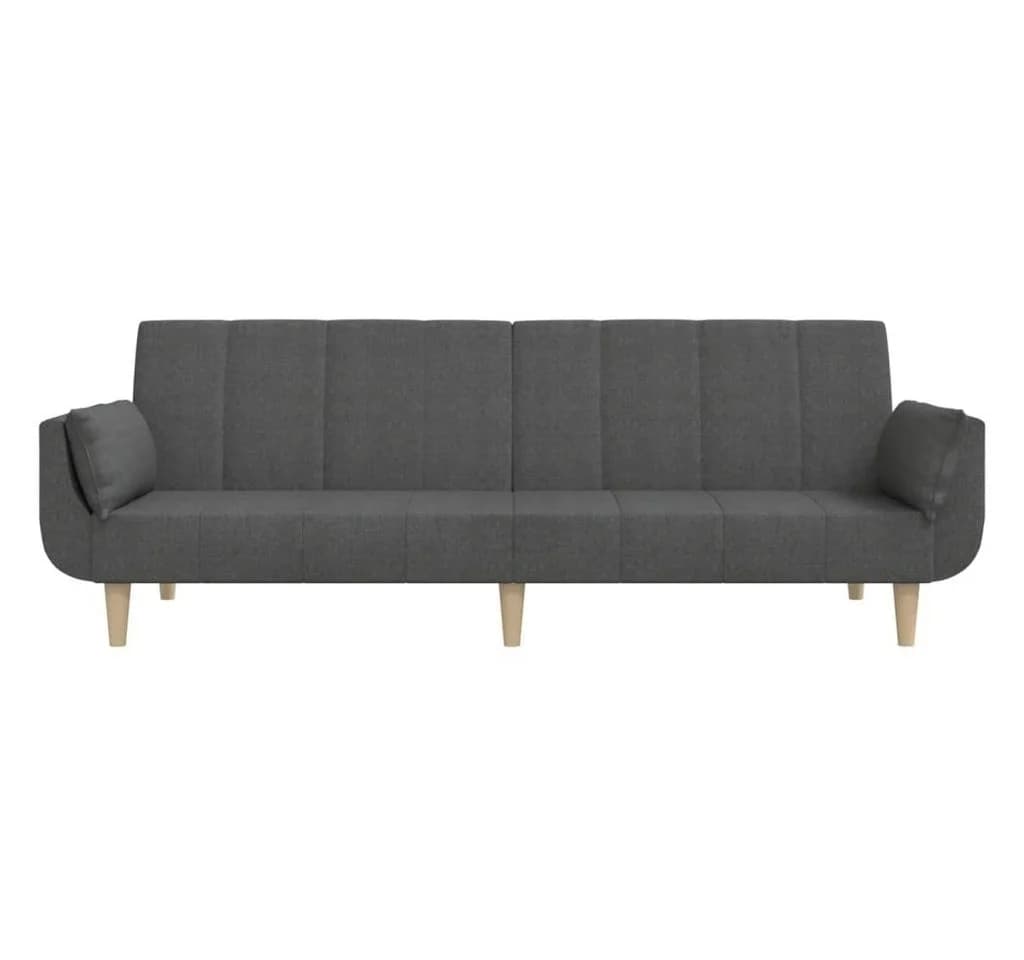 vidaXL Schlafsofa 2-Sitzer Dunkelgrau mit Kissen - Bild 5