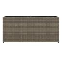 vidaXL Hochbeet 2 Fächer Grau Poly Rattan Stahl Bild 5