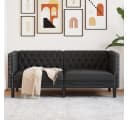 vidaXL Chesterfield-Sofa 2-Sitzer Schwarz Kunstleder Bild 1