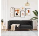 vidaXL Chesterfield-Sofa 2-Sitzer Schwarz Kunstleder Bild 3
