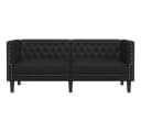vidaXL Chesterfield-Sofa 2-Sitzer Schwarz Kunstleder Bild 4