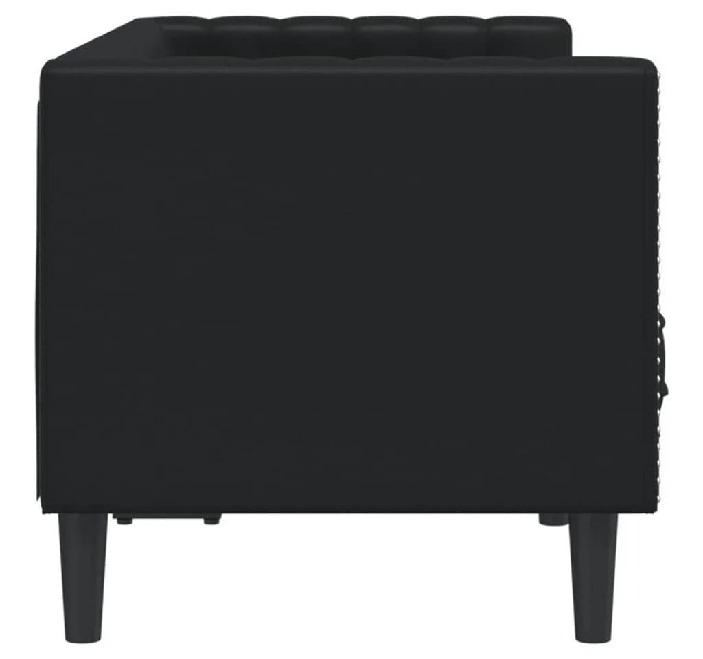 vidaXL Chesterfield-Sofa 2-Sitzer Schwarz Kunstleder - Bild 5