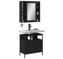 vidaXL Badezimmer-Set 2-tlg. Schwarz Holzwerkstoff Bild 1
