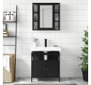vidaXL Badezimmer-Set 2-tlg. Schwarz Holzwerkstoff Bild 3