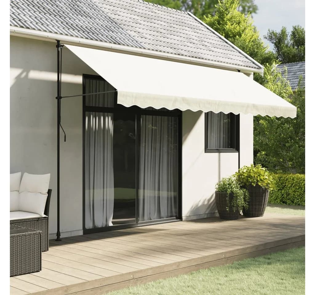 vidaXL Markisenvolant Creme Gestreift 380x20 cm