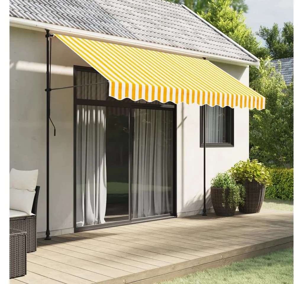 vidaXL Markisenvolant Gelb-Weiß Gestreift 280x20 cm