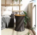 vidaXL Gartentisch Trommelform Schwarz Poly Rattan Massivholz Bild 3