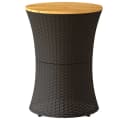 vidaXL Gartentisch Trommelform Schwarz Poly Rattan Massivholz Bild 4