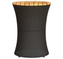 vidaXL Gartentisch Trommelform Schwarz Poly Rattan Massivholz Bild 5