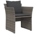 vidaXL Gartenstuhl mit Fußhocker Grau Poly Rattan Bild 4