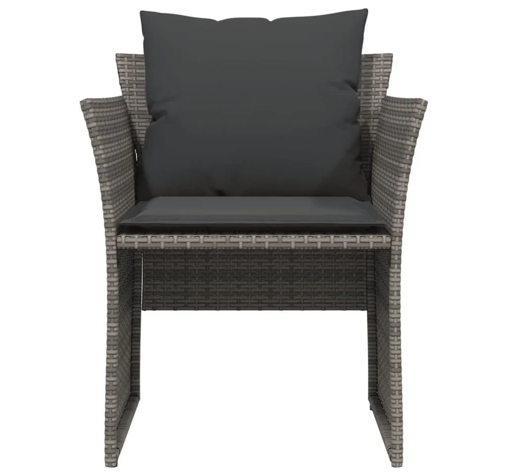 vidaXL Gartenstuhl mit Fußhocker Grau Poly Rattan - Bild 5