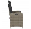vidaXL Gartenbank Verstellbar Grau Poly Rattan mit Kissen Bild 4