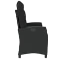 vidaXL Verstellbare Gartenbank Schwarz Poly Rattan mit Kissen Bild 4