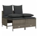 vidaXL Gartenlounge-Set 4-tlg. Grau Poly Rattan mit Kissen Bild 2