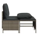 vidaXL Gartenlounge-Set 4-tlg. Grau Poly Rattan mit Kissen Bild 4