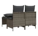 vidaXL Gartenlounge-Set 4-tlg. Grau Poly Rattan mit Kissen Bild 5