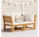 vidaXL Sofaelement Gartensofa mit Kissen 2-Sitzer Massivholz Bild 1