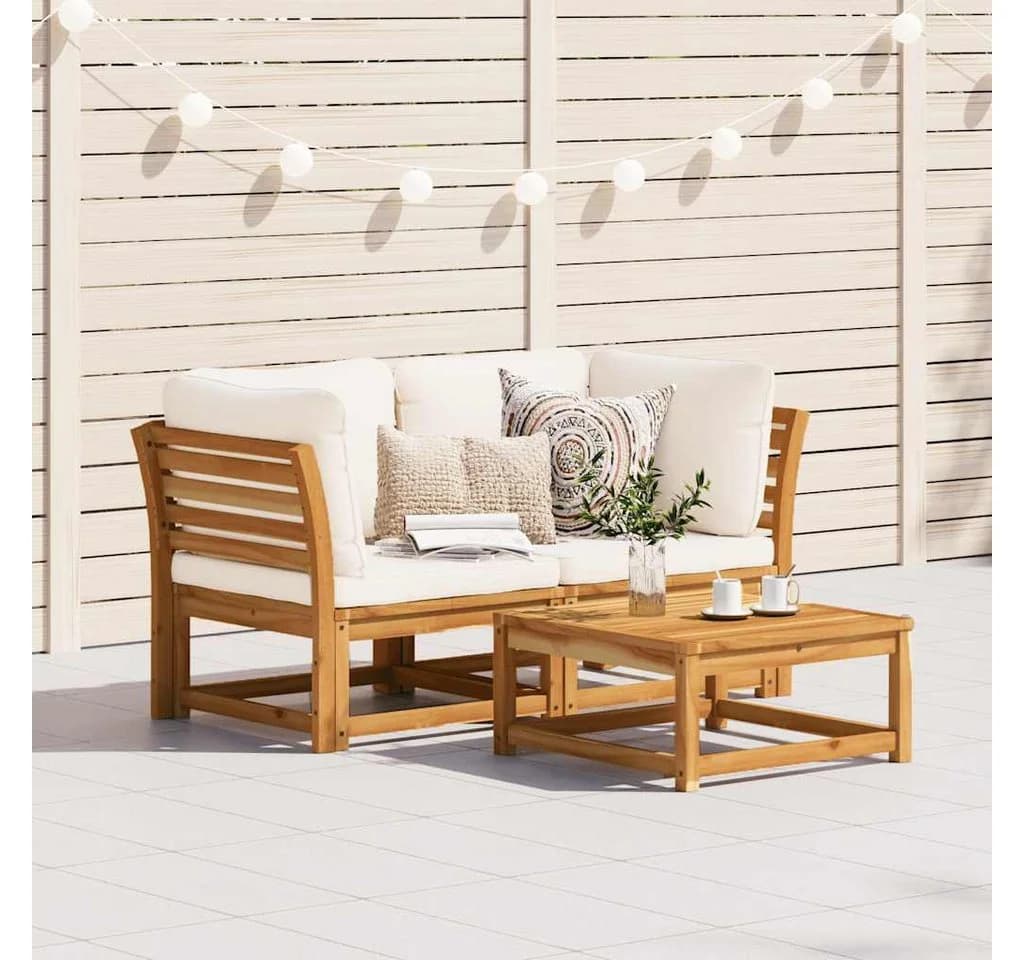 vidaXL Sofaelement Gartensofa mit Kissen 2-Sitzer Massivholz - Bild 3