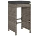 vidaXL Garten-Barhocker 4-tlg. Grau PE-Rattan mit Kissen Bild 3
