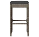 vidaXL Garten-Barhocker 4-tlg. Grau PE-Rattan mit Kissen Bild 4