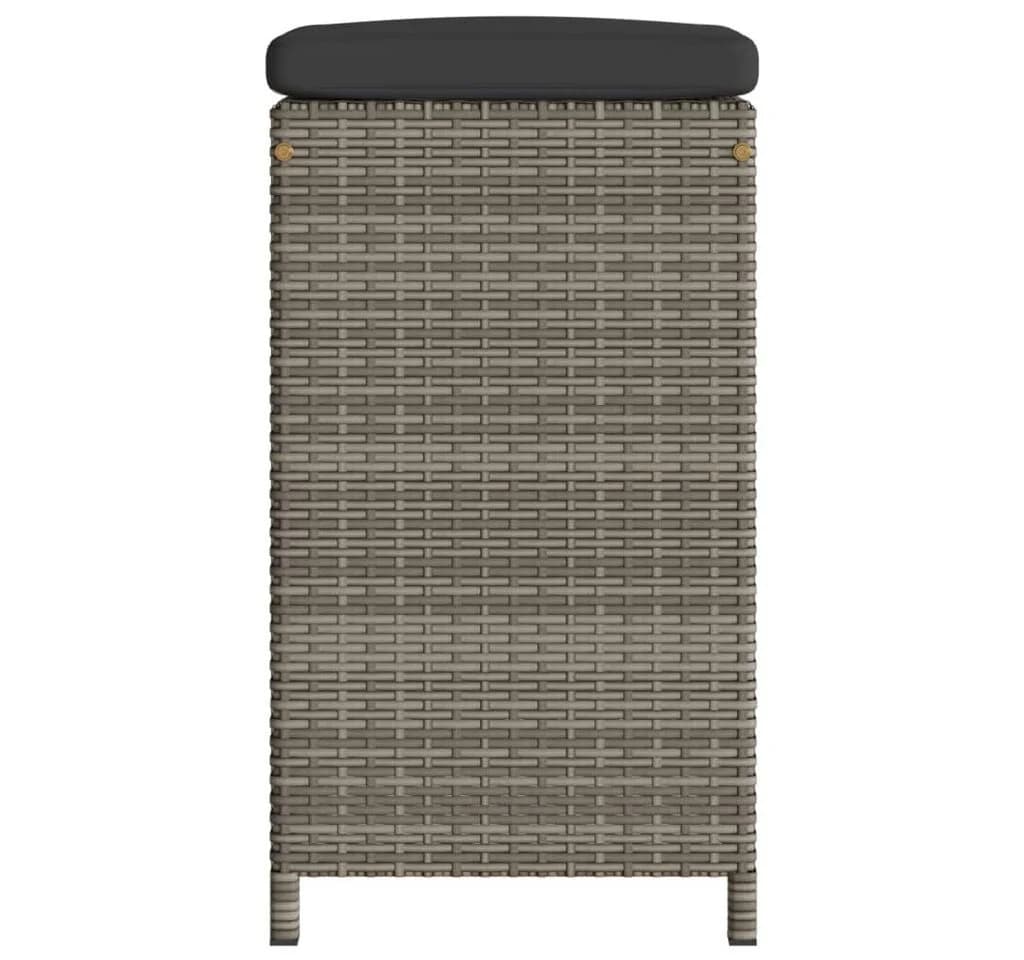 vidaXL Garten-Barhocker 4-tlg. Grau PE-Rattan mit Kissen - Bild 5