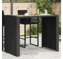 vidaXL Gartentisch mit Holzplatte Schwarz PE-Rattan Bild 1