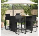 vidaXL Gartentisch mit Holzplatte Schwarz PE-Rattan Bild 3