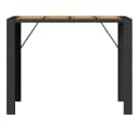 vidaXL Gartentisch mit Holzplatte Schwarz PE-Rattan Bild 5