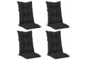 vidaXL Sitzauflage Set Hochlehner-Stuhlkissen 4 St. Schwarz Polyester Bild 2