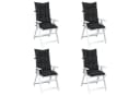 vidaXL Sitzauflage Set Hochlehner-Stuhlkissen 4 St. Schwarz Polyester Bild 3