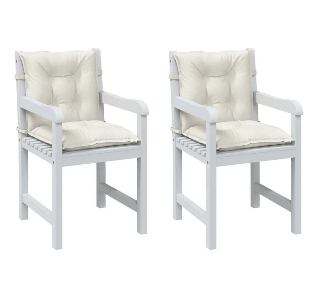 vidaXL Sitzauflage Niedriglehner 2 Stk. Melange Creme Polyester