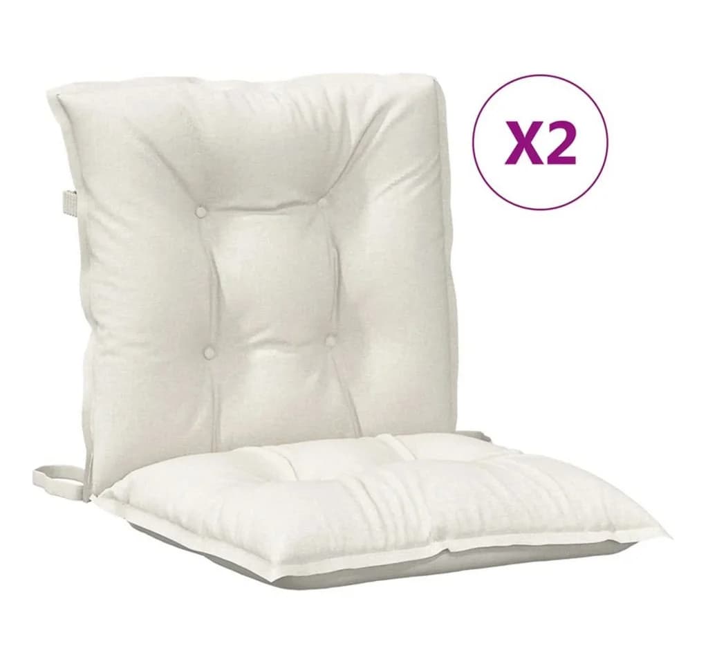 vidaXL Sitzauflage Niedriglehner 2 Stk. Melange Creme Polyester - Bild 2