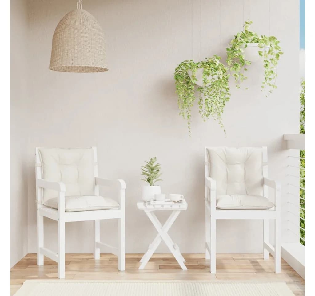 vidaXL Sitzauflage Niedriglehner 2 Stk. Melange Creme Polyester - Bild 3