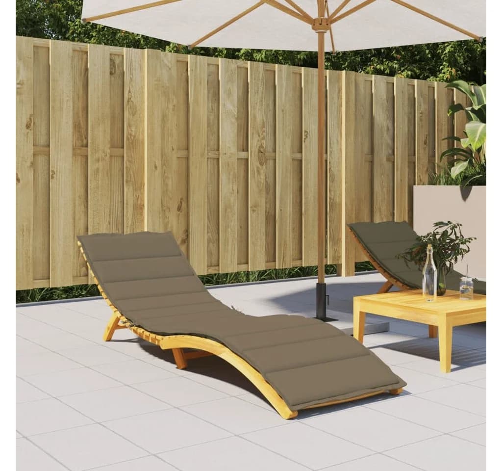 vidaXL Sitzauflage Sonnenliegen-Auflage Melange Taupe 200x60x4 cm Stoff - Bild 3