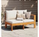vidaXL Gartensofa 2-Sitzer mit 1 Armlehne Akazienholz Cremeweiß Bild 1